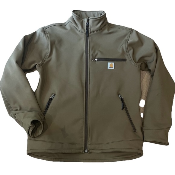 Carhartt Other - Carhartt‎ 102199 Crowley Jacket Men Small Brown Water Repellent Zip Pocket Nylon